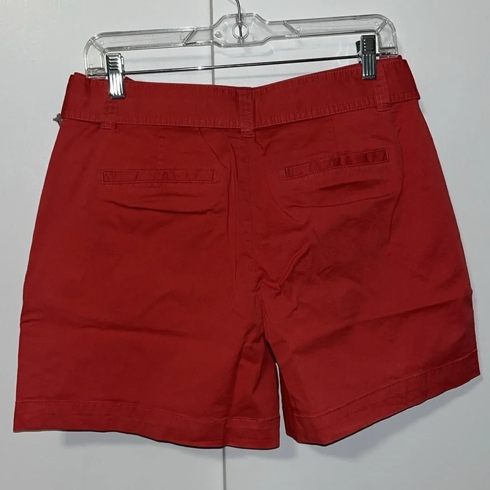 A New Day High-Rise Chino Shorts Belted Red Women’s Size 10 - Picture 3 of 9